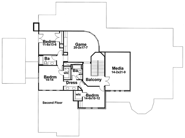 Home Plan - Mediterranean Floor Plan - Upper Floor Plan #120-215