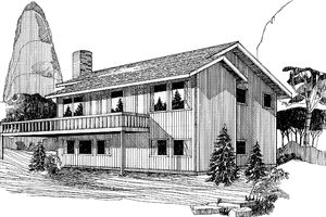 European Exterior - Front Elevation Plan #60-903