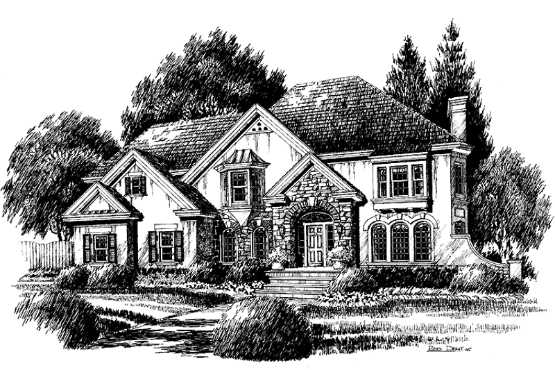 Dream House Plan - Exterior - Front Elevation 3 for Country House Plan #429-266 - 4 bed, 3 bath