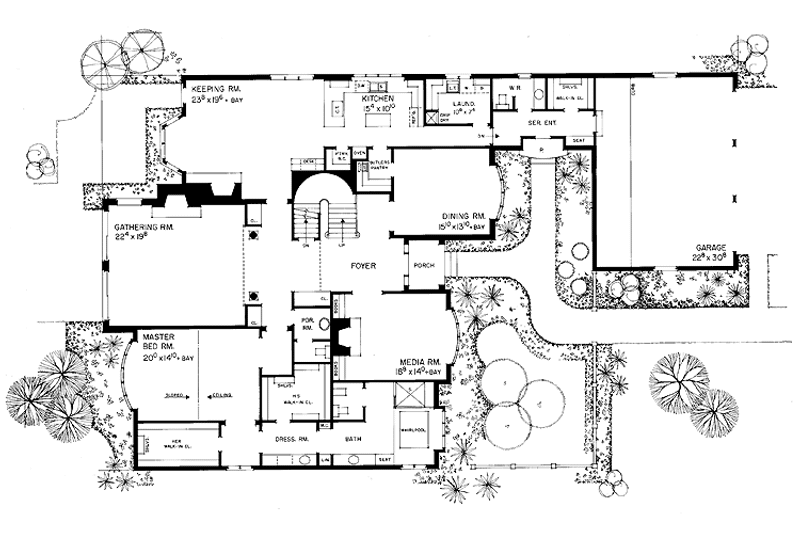 Architectural House Design - Floor Plan - Main Floor for Colonial House Plan #72-873 - 4 bed, 3 bath