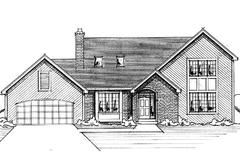 Architectural House Design - Exterior - Front Elevation 3 for Contemporary House Plan #51-702 - 3 bed, 2.5 bath