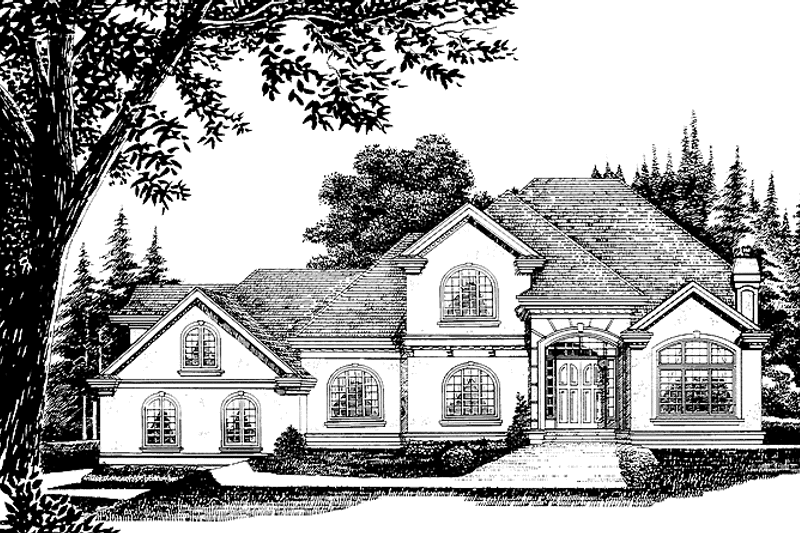Home Plan - Exterior - Front Elevation 3 for Mediterranean House Plan #47-875 - 4 bed, 4.5 bath