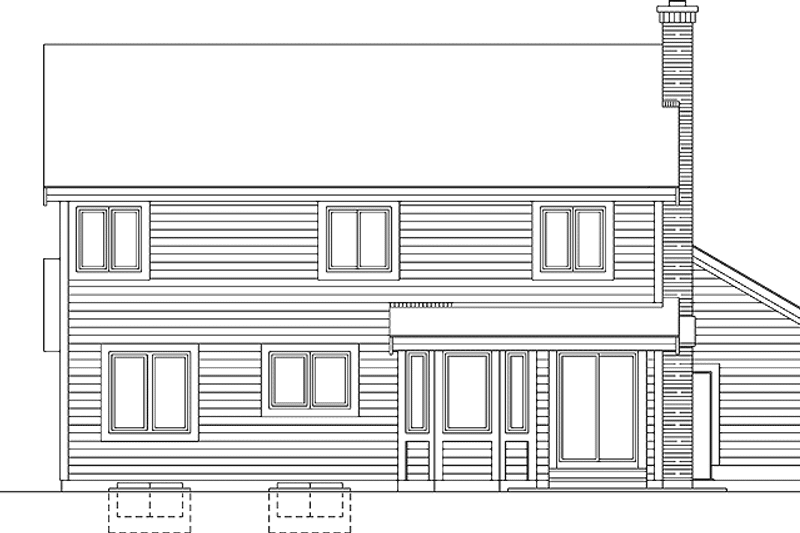 House Blueprint - Exterior - Rear Elevation for Country House Plan #47-1018 - 4 bed, 2.5 bath