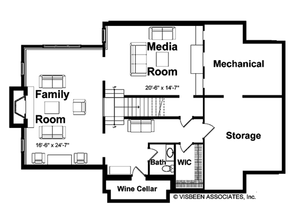Dream House Plan - Country Floor Plan - Lower Floor Plan #928-114