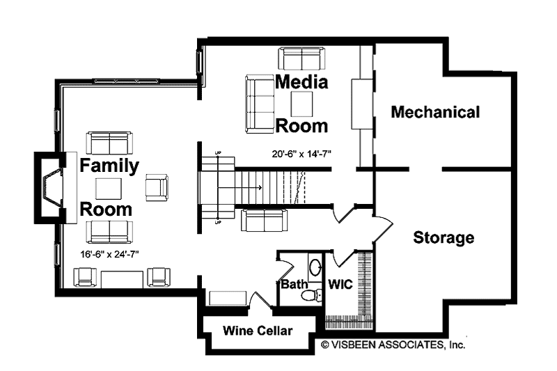 Home Plan - Floor Plan - Lower Floor for Country House Plan #928-114 - 4 bed, 4 bath