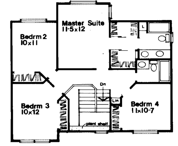 Home Plan - Country Floor Plan - Upper Floor Plan #300-126