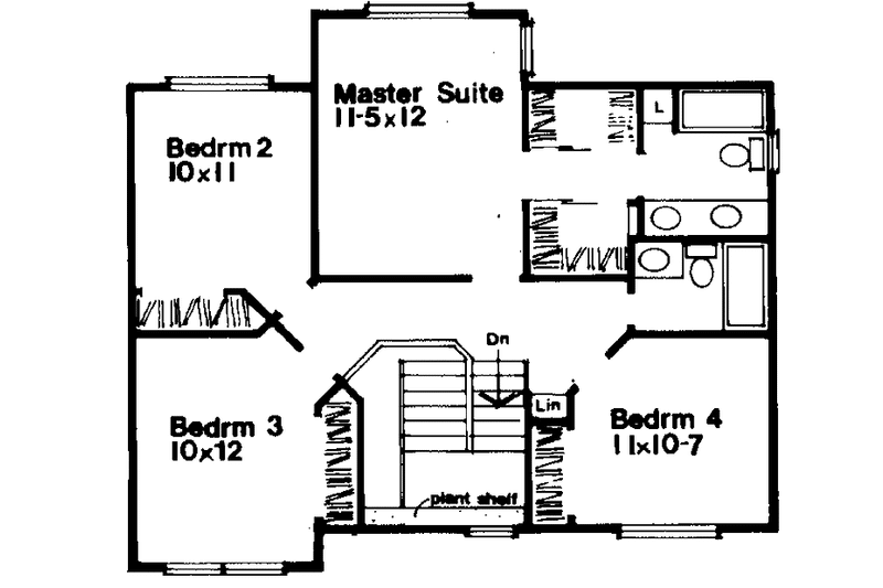 Architectural House Design - Floor Plan - Upper Floor for Country House Plan #300-126 - 4 bed, 2.5 bath
