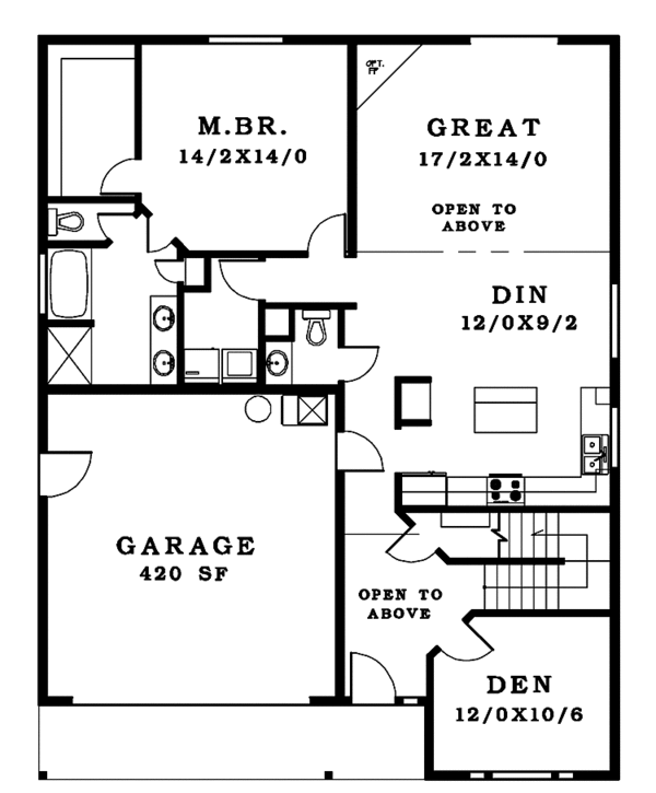 Craftsman Floor Plan - Main Floor Plan #943-4