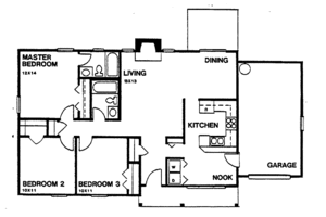 Floor Plan - Main Floor for Country House Plan #30-232 - 3 bed, 2 bath