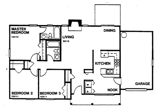 Floor Plan - Main Floor for Country House Plan #30-232 - 3 bed, 2 bath