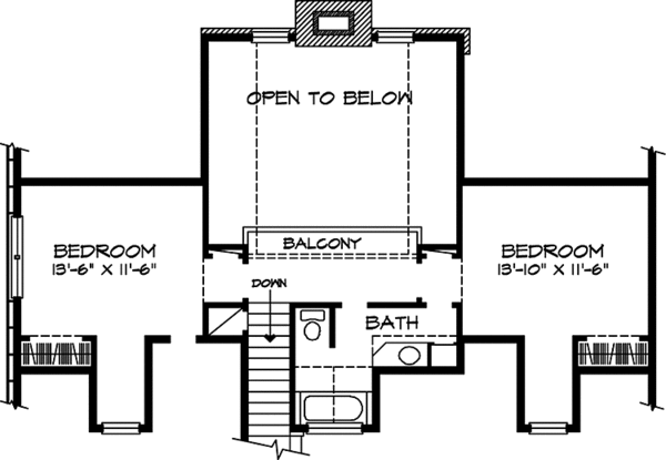 Dream House Plan - Country Floor Plan - Upper Floor Plan #140-188