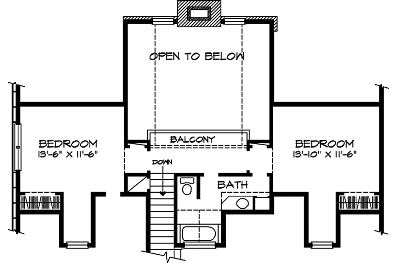 Dream House Plan - Floor Plan - Upper Floor for Country House Plan #140-188 - 3 bed, 2.5 bath