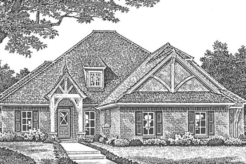 Architectural House Design - Exterior - Front Elevation 4 for European House Plan #310-1274 - 4 bed, 3 bath