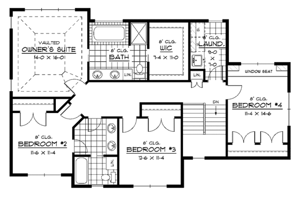 Home Plan - European Floor Plan - Upper Floor Plan #51-627