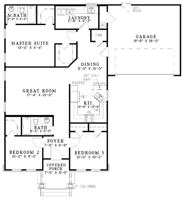 Home Plan - Country Floor Plan - Main Floor Plan #17-2906
