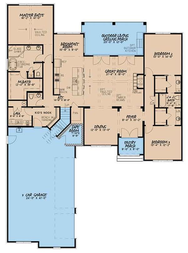 House Blueprint - European Floor Plan - Main Floor Plan #17-3398