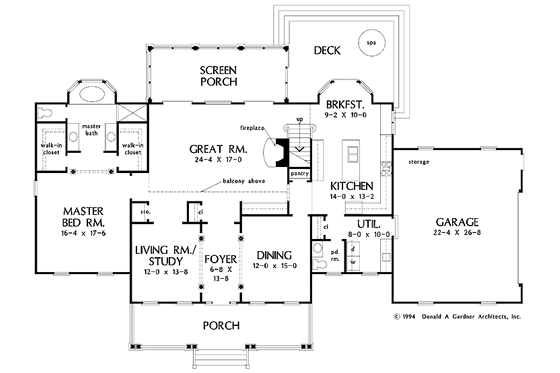 Floor Plan - Main Floor for Country House Plan #929-287 - 4 bed, 3.5 bath