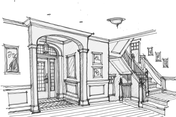 Interior - Entry 1 for Traditional House Plan #928-72 - 5 bed, 4.5 bath