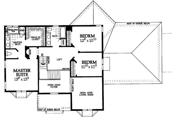 House Blueprint - Country Floor Plan - Upper Floor Plan #72-1100