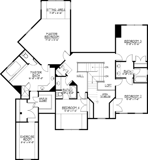 Dream House Plan - Country Floor Plan - Upper Floor Plan #978-28