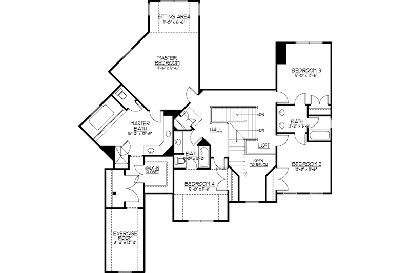 Home Plan - Floor Plan - Upper Floor for Country House Plan #978-28 - 4 bed, 3.5 bath