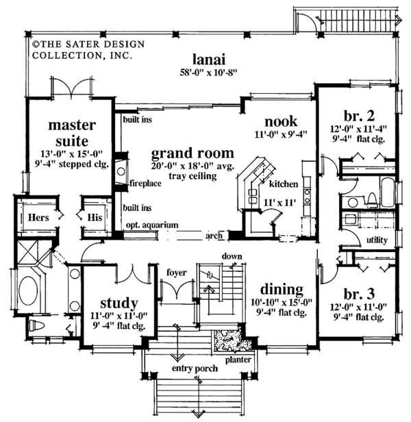 Architectural House Design - Colonial Floor Plan - Main Floor Plan #930-30