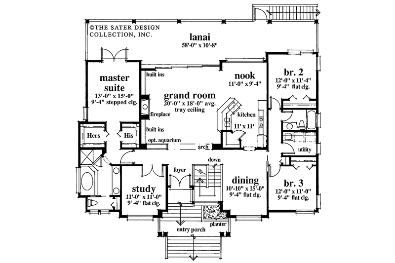 Home Plan - Floor Plan - Main Floor for Colonial House Plan #930-30 - 3 bed, 2 bath
