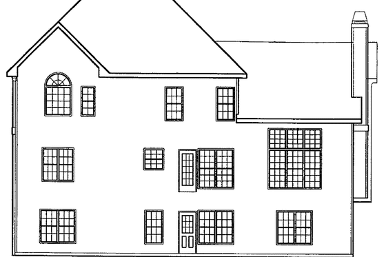 Exterior - Rear Elevation for Traditional House Plan #927-61 - 5 bed, 3 bath