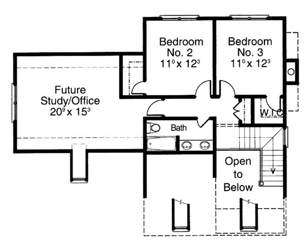 House Design - Colonial Floor Plan - Upper Floor Plan #429-236