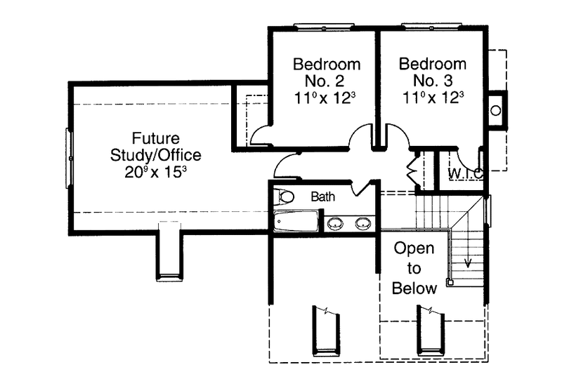 Home Plan - Floor Plan - Upper Floor for Colonial House Plan #429-236 - 3 bed, 2.5 bath
