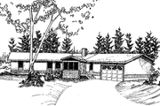 Contemporary Style House Plan - 3 Beds 2 Baths 1378 Sq/Ft Plan #60-712 