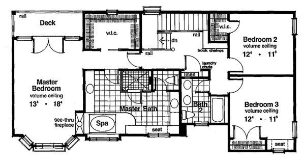House Plan Design - Mediterranean Floor Plan - Upper Floor Plan #417-500