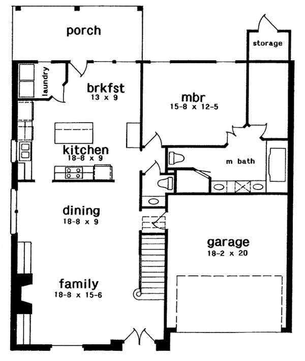 Dream House Plan - Country Floor Plan - Main Floor Plan #301-149