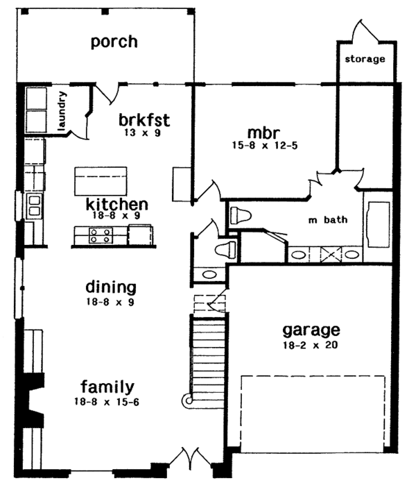 House Blueprint - Country Floor Plan - Main Floor Plan #301-149