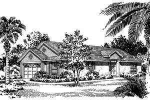 House Design - Exterior - Front Elevation for Mediterranean House Plan #417-677 - 3 bed, 2.5 bath