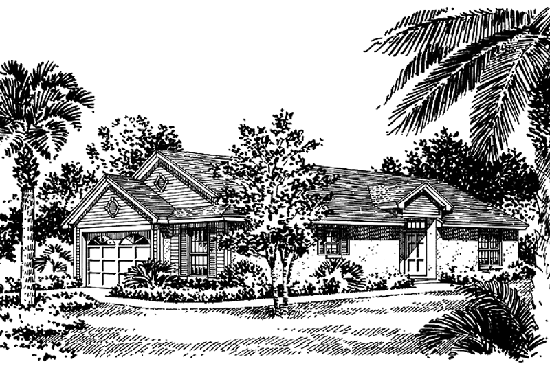 Home Plan - Mediterranean Exterior - Front Elevation Plan #417-677