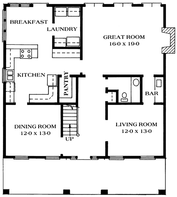 Architectural House Design - Classical Floor Plan - Main Floor Plan #1014-48