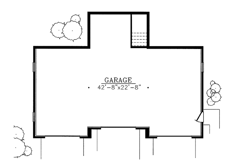 House Plan Design - Floor Plan - Main Floor for Bungalow House Plan #72-1145 - 1 bed, 1 bath