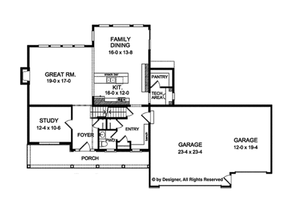House Plan Design - Traditional Floor Plan - Main Floor Plan #1010-135