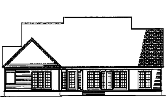 Exterior - Rear Elevation for Colonial House Plan #17-2760 - 4 bed, 3 bath