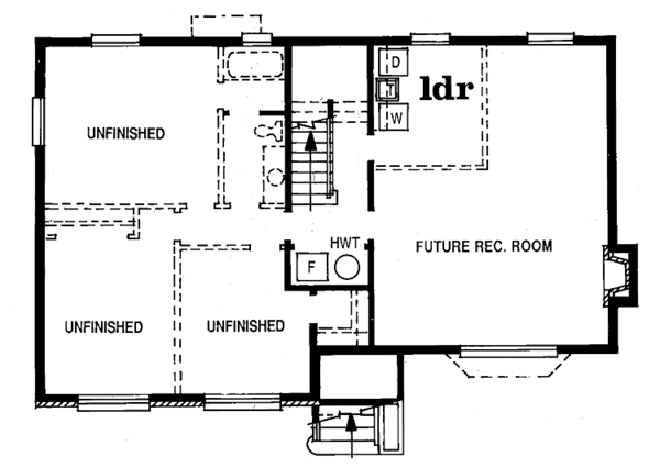 House Plan Design - Colonial Floor Plan - Lower Floor Plan #47-794