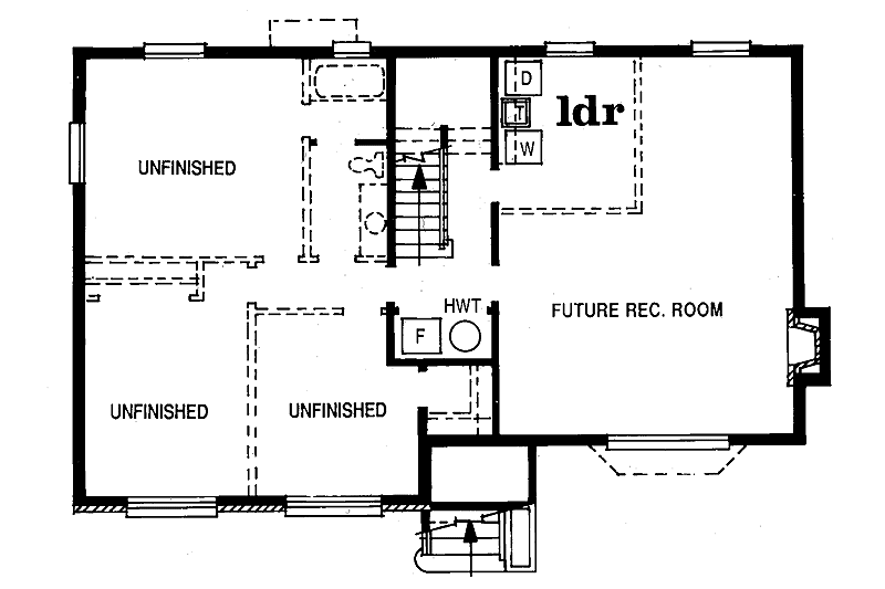 Dream House Plan - Floor Plan - Lower Floor for Colonial House Plan #47-794 - 3 bed, 2 bath