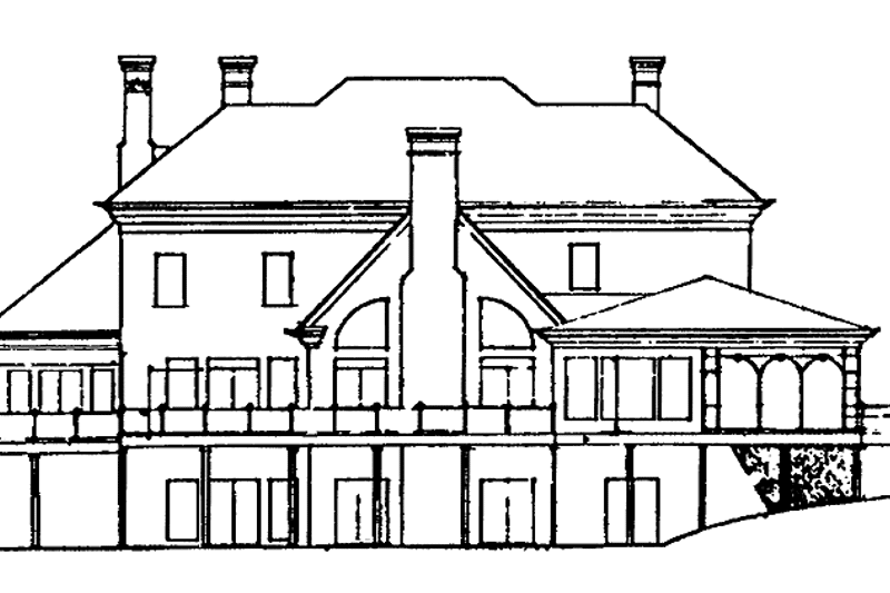 Home Plan - Exterior - Rear Elevation for Classical House Plan #429-144 - 5 bed, 3.5 bath