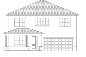 Exterior - Front Elevation 4 for Mediterranean House Plan #1058-62 - 4 bed, 2.5 bath