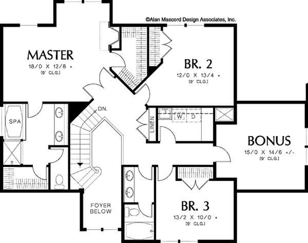 Dream House Plan - Country Floor Plan - Upper Floor Plan #48-839