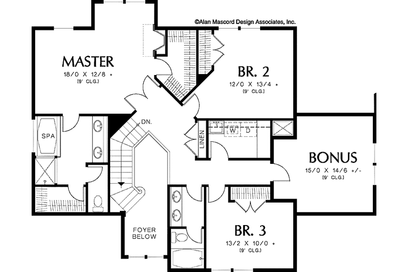 Architectural House Design - Floor Plan - Upper Floor for Country House Plan #48-839 - 3 bed, 2.5 bath