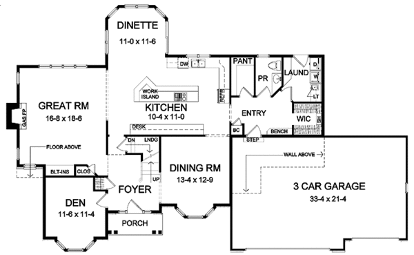 Home Plan - Classical Floor Plan - Main Floor Plan #328-443
