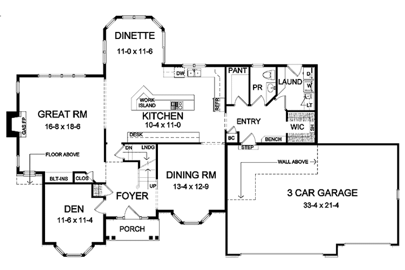 Home Plan - Floor Plan - Main Floor for Classical House Plan #328-443 - 4 bed, 3.5 bath