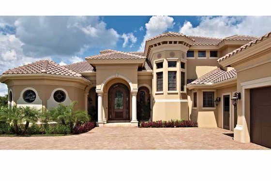 Exterior - Front Elevation 3 for Mediterranean House Plan #930-440 - 5 bed, 5.5 bath