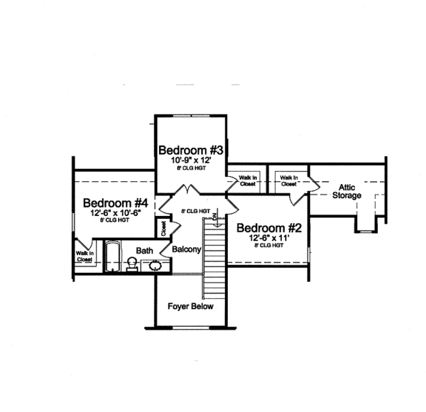 Architectural House Design - Craftsman Floor Plan - Upper Floor Plan #46-822